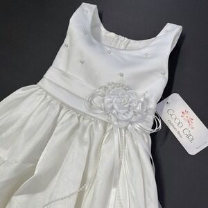 Good Girl‎ Childrens White Pearl Formal Party Wedding Event Dress, Good Girl 499